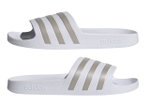 adidas Badeschuhe Adilette Aqua 3-Streifen (Cloudfoam Fußbett, vorgeformter EVA-Riemen) weiss/platin - 1 Paar